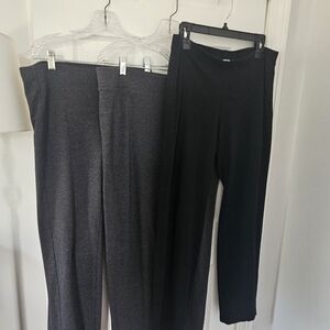 J. Jill Black and Gray Straight Leg Pants